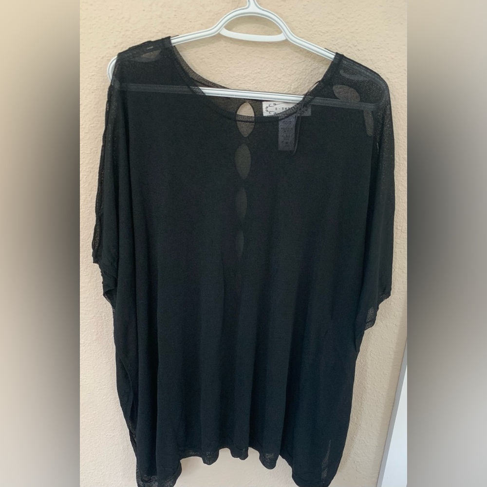 2/$10 Sheer poncho style Women's sweater. Size S/M. Buy 2 items for deal